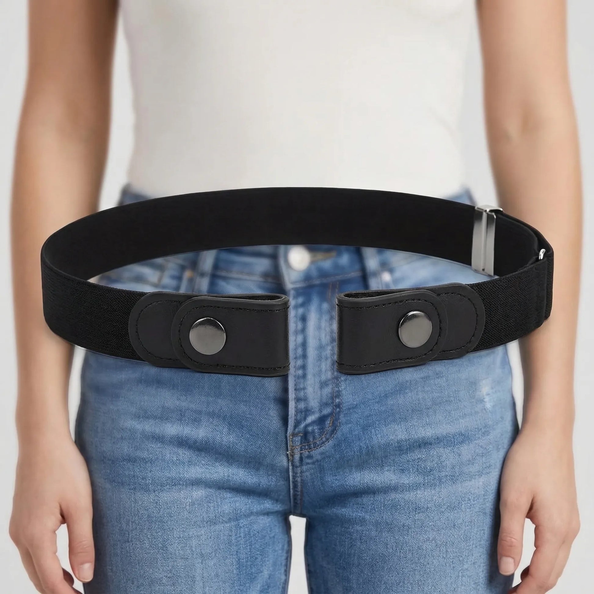 Flexbelt - Buckle-Free Stretch Waist Belt  Securing Jeans Comfortably