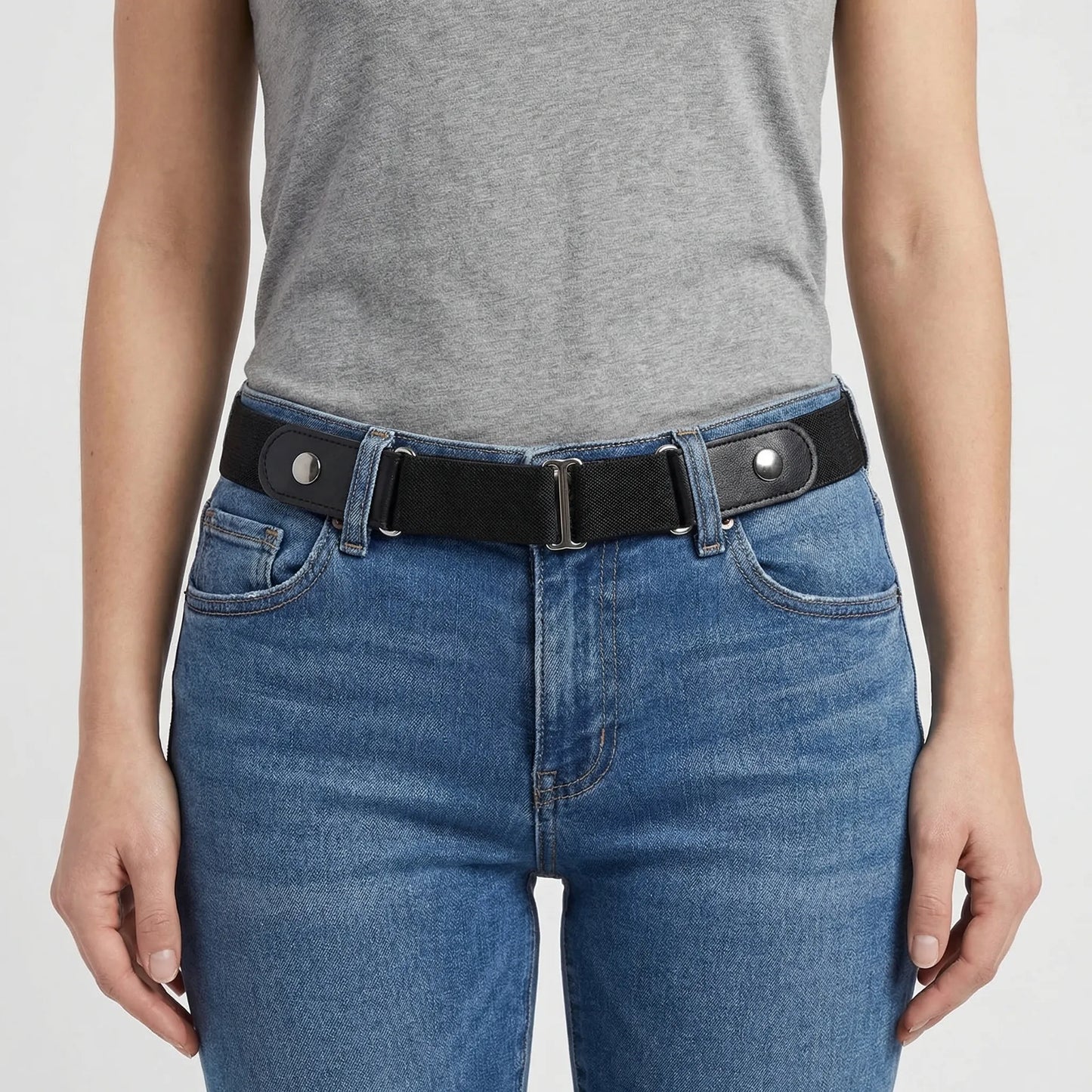 Flexbelt - Buckle-Free Stretch Waist Belt  Securing Jeans Comfortably