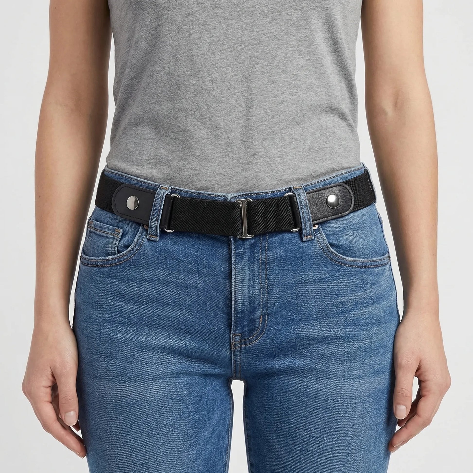 Flexbelt - Buckle-Free Stretch Waist Belt  Securing Jeans Comfortably