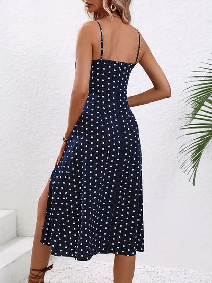 Midi Dress | Women's Floral Square Neck Spaghetti Strap Dress | Steven & Levon