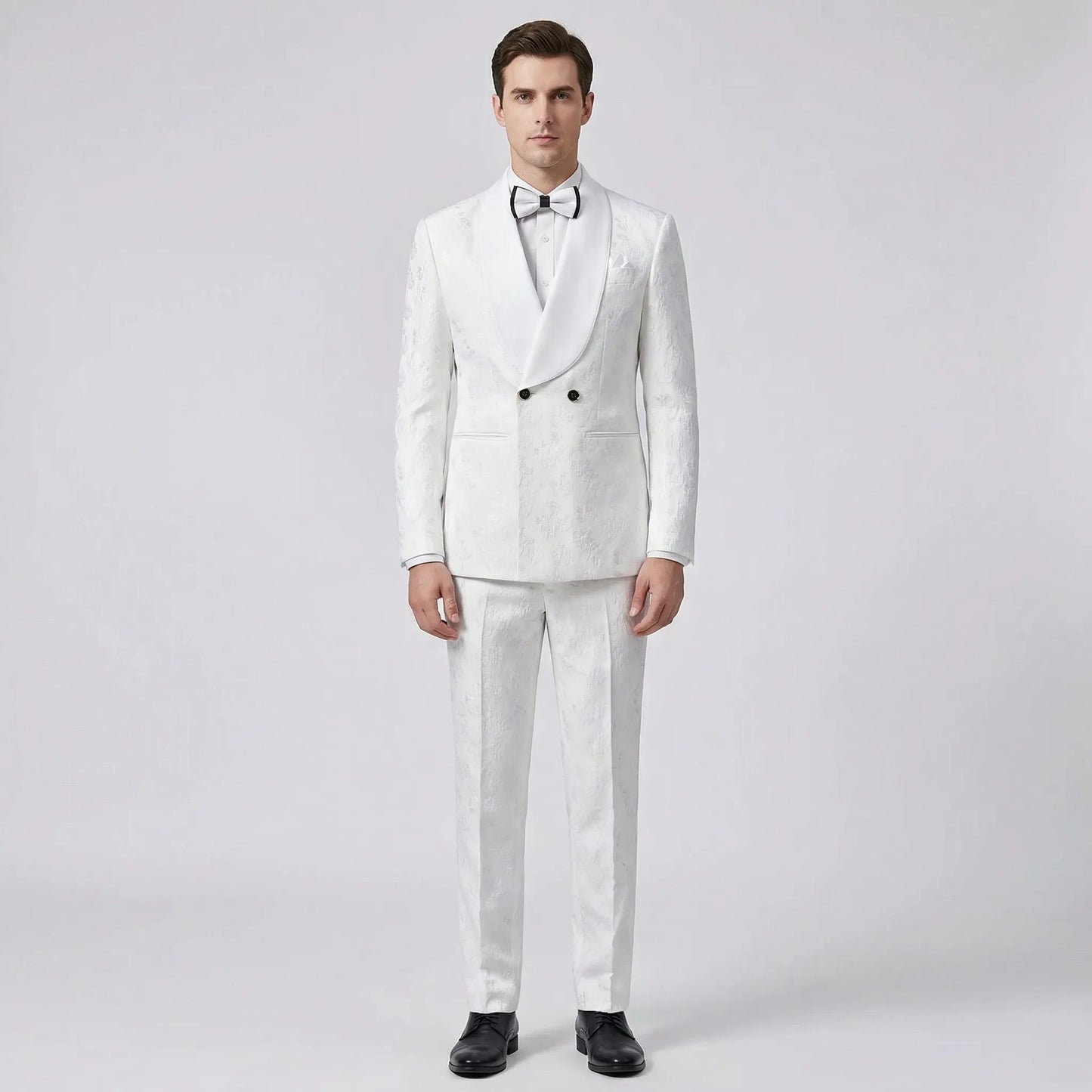 Floravio - Slim Fit Floral 3-Piece Tuxedo Suit  Formal Event Dressing