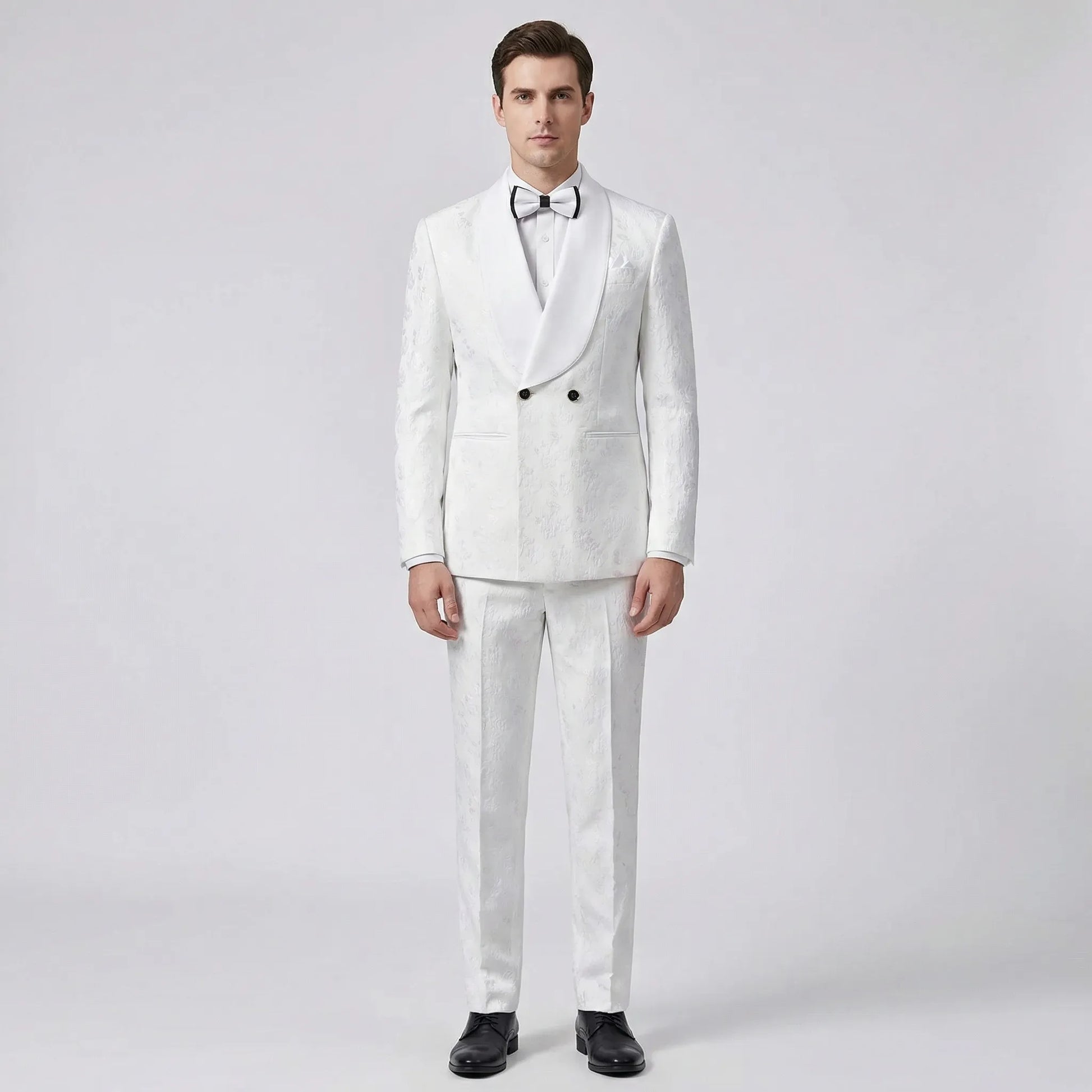 Floravio - Slim Fit Floral 3-Piece Tuxedo Suit  Formal Event Dressing