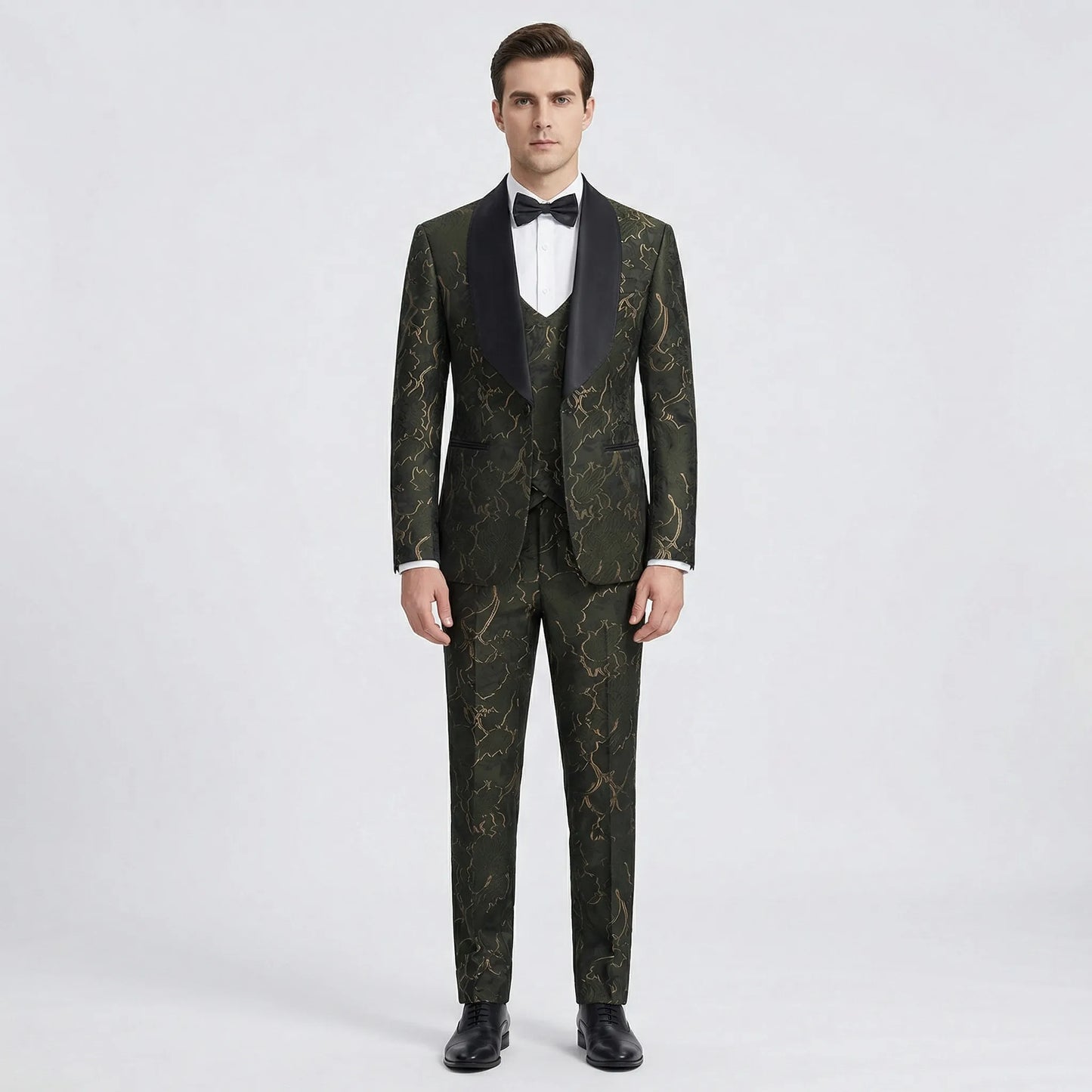 Floravio - Slim Fit Floral 3-Piece Tuxedo Suit  Formal Event Dressing