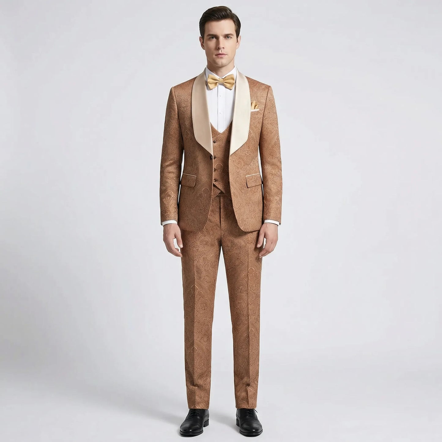 Floravio - Slim Fit Floral 3-Piece Tuxedo Suit  Formal Event Dressing