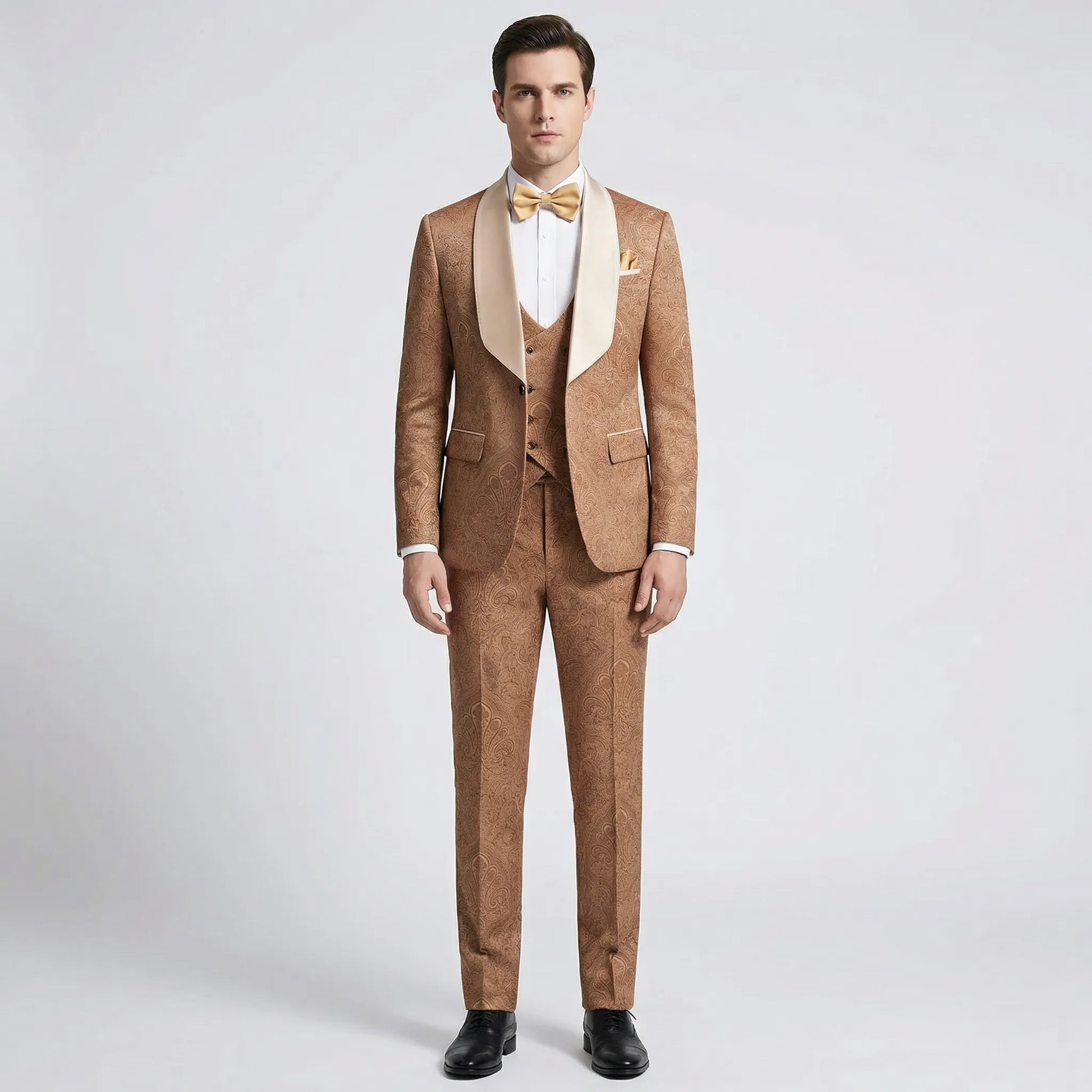 Floravio - Slim Fit Floral 3-Piece Tuxedo Suit  Formal Event Dressing