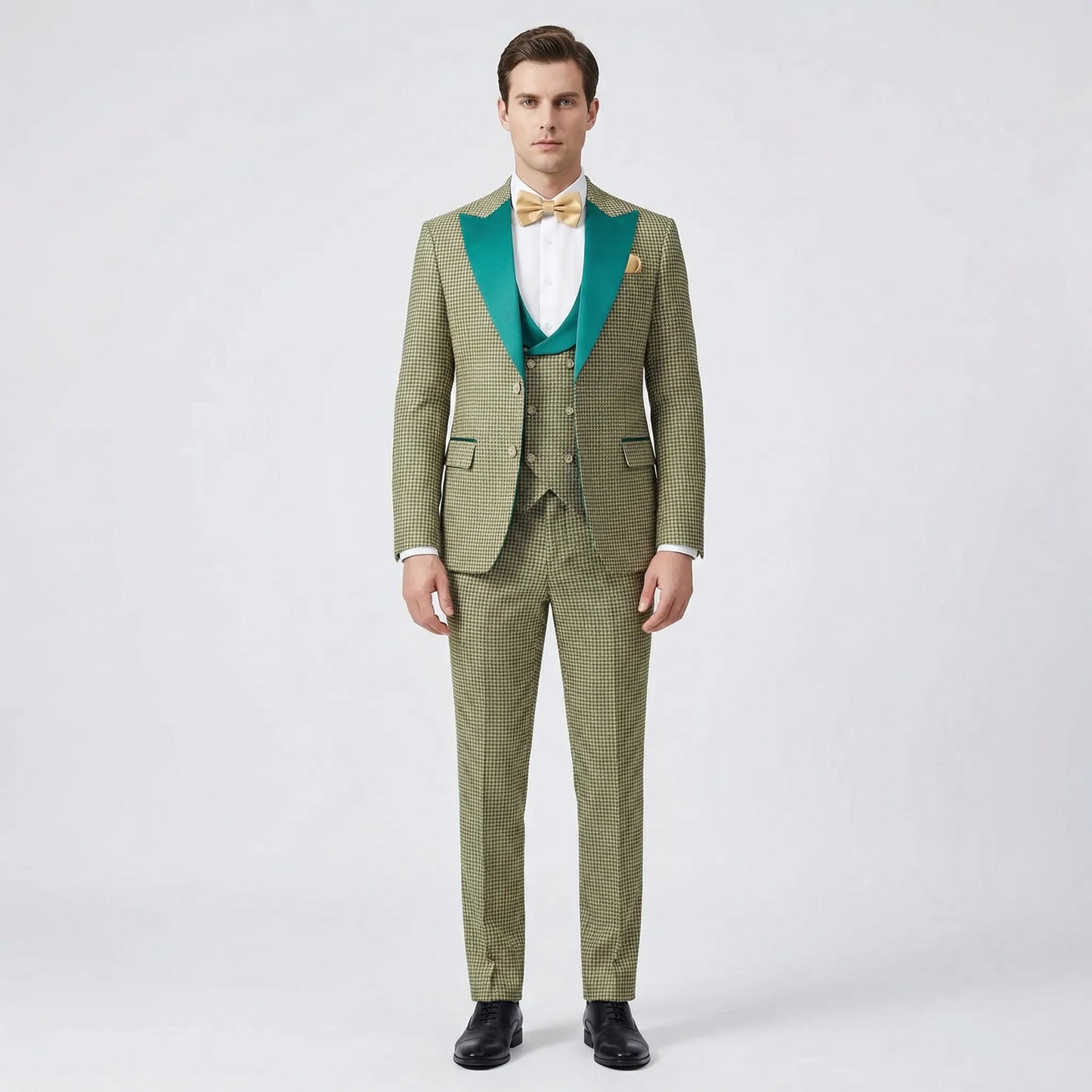 Floravio - Slim Fit Floral 3-Piece Tuxedo Suit  Formal Event Dressing