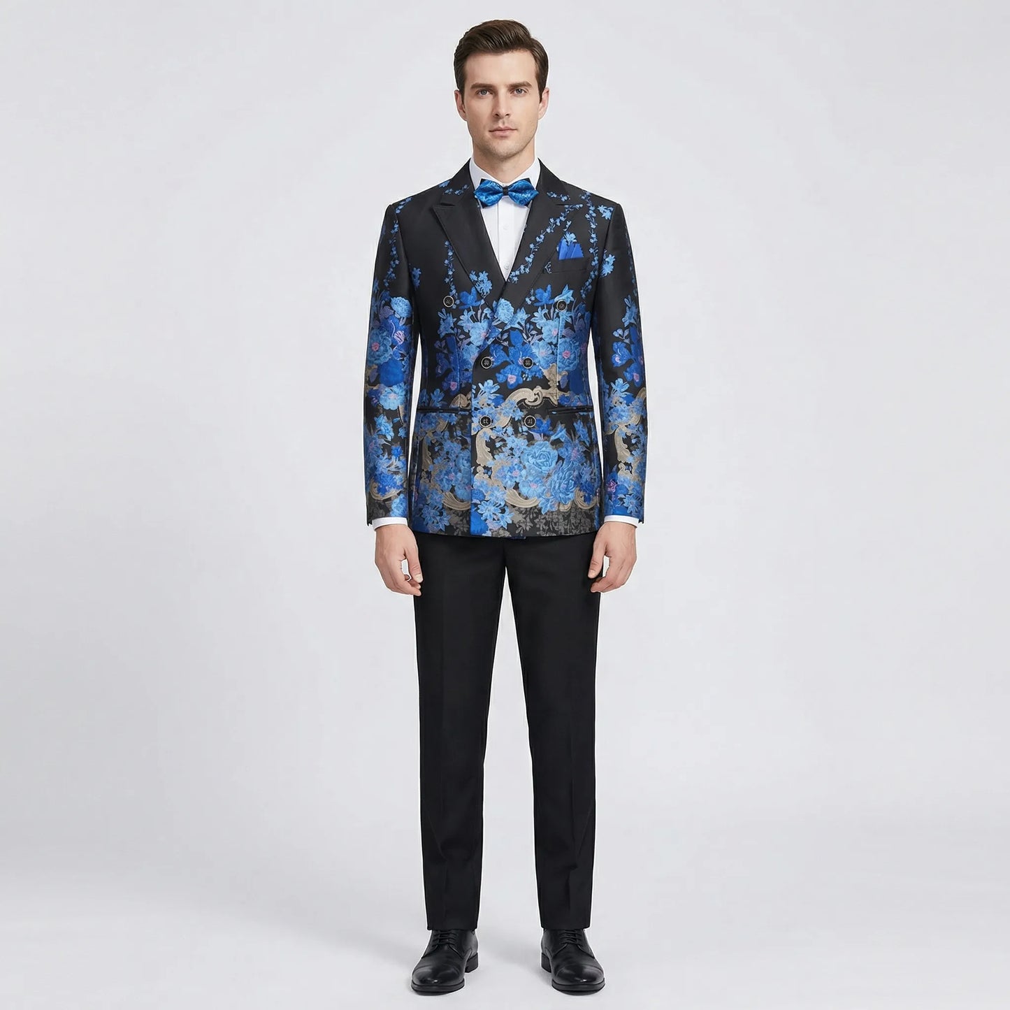 Floravio - Slim Fit Floral 3-Piece Tuxedo Suit  Formal Event Dressing