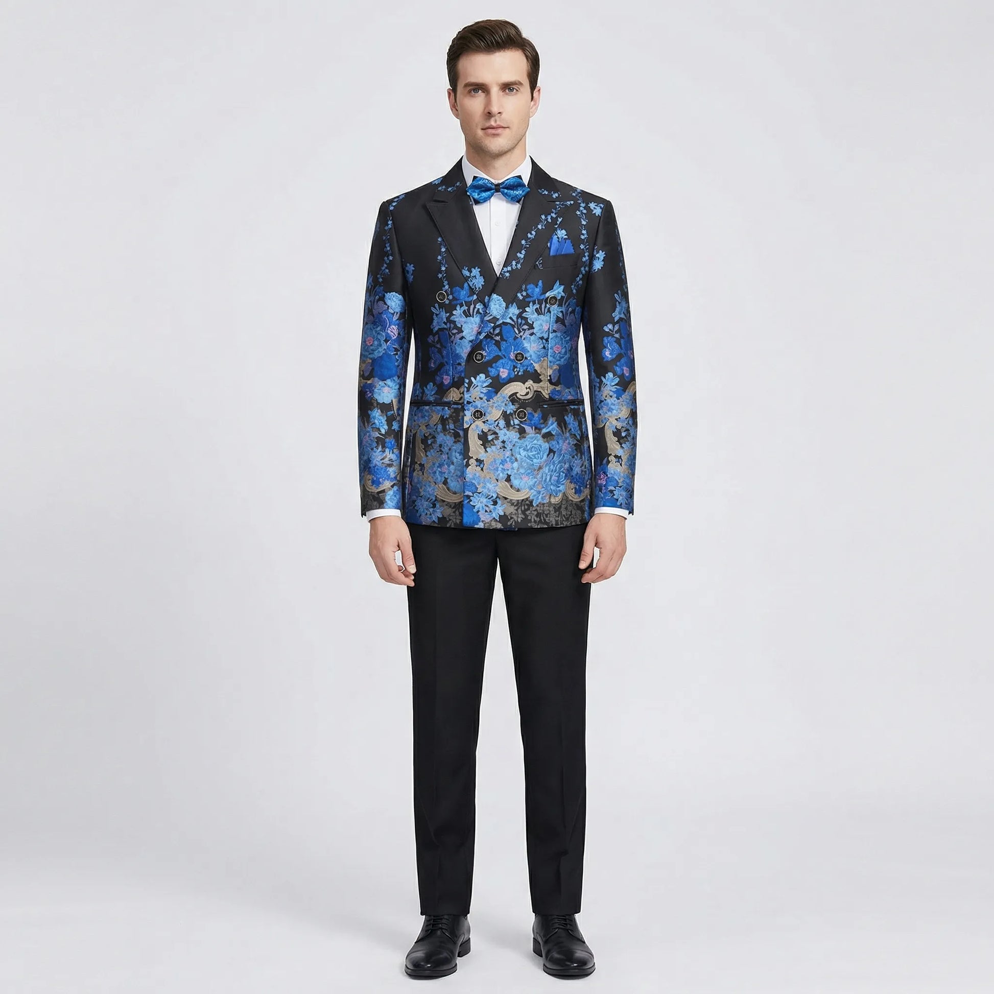 Floravio - Slim Fit Floral 3-Piece Tuxedo Suit  Formal Event Dressing