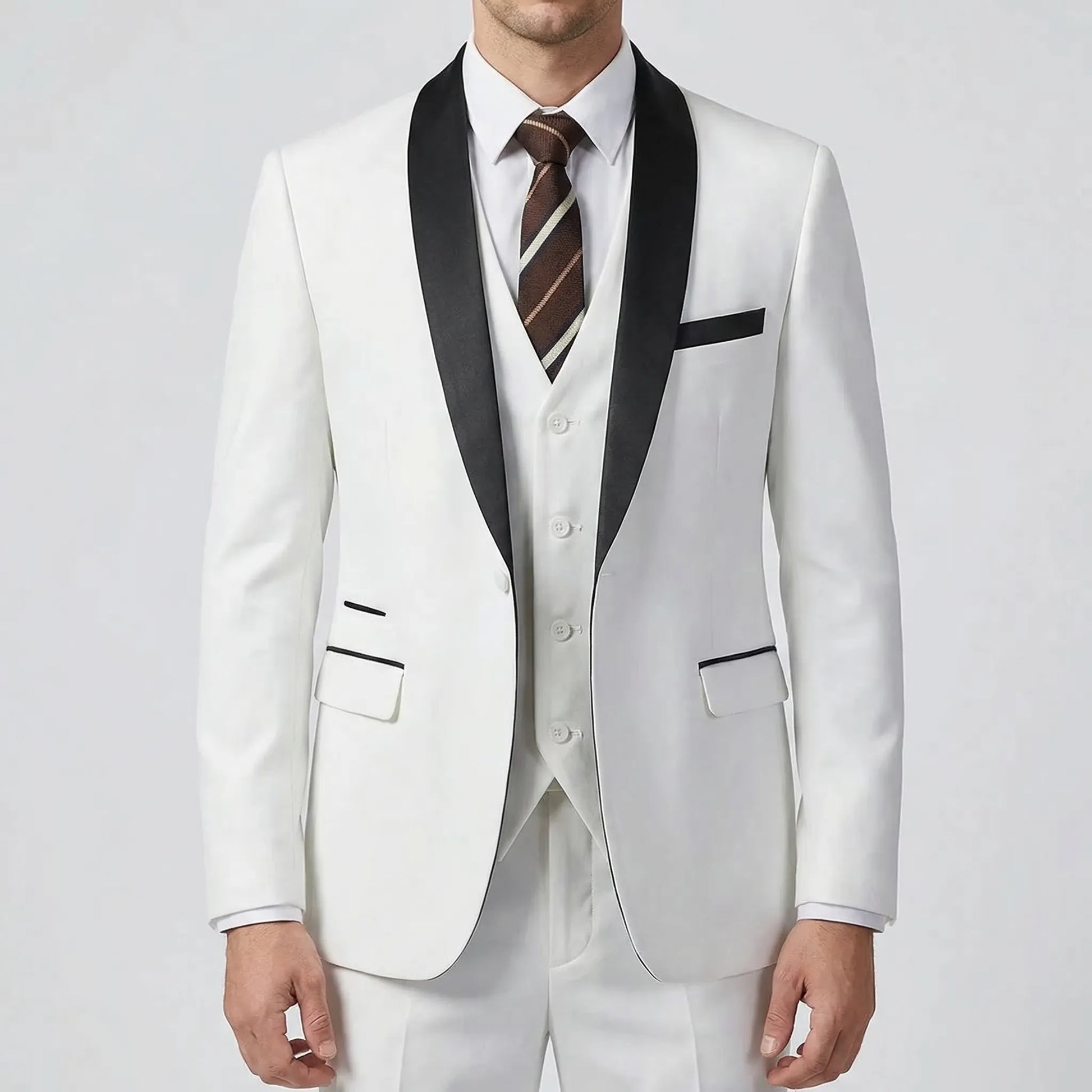 Formalux - Slim Fit Three-Piece Formal Suit  Wedding Day Attire