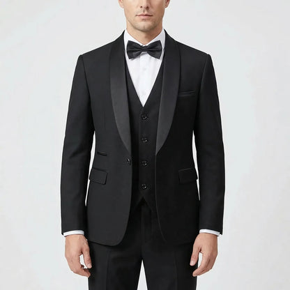 Formalux - Slim Fit Three-Piece Formal Suit  Wedding Day Attire