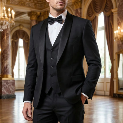Formalux - Slim Fit Three-Piece Formal Suit  Wedding Day Attire
