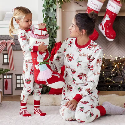 Santa Print Cotton Sleepwear | Family Christmas Pajamas Set | Steven & Levon