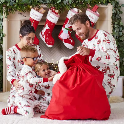 Santa Print Cotton Sleepwear | Family Christmas Pajamas Set | Steven & Levon