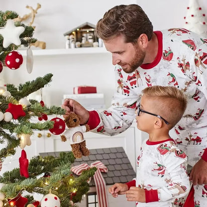 Santa Print Cotton Sleepwear | Family Christmas Pajamas Set | Steven & Levon