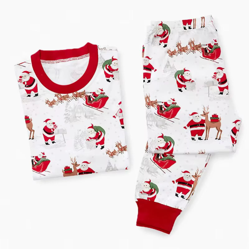 Santa Print Cotton Sleepwear | Family Christmas Pajamas Set | Steven & Levon