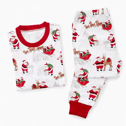 Santa Print Cotton Sleepwear | Family Christmas Pajamas Set | Steven & Levon