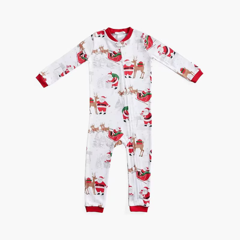 Santa Print Cotton Sleepwear | Family Christmas Pajamas Set | Steven & Levon