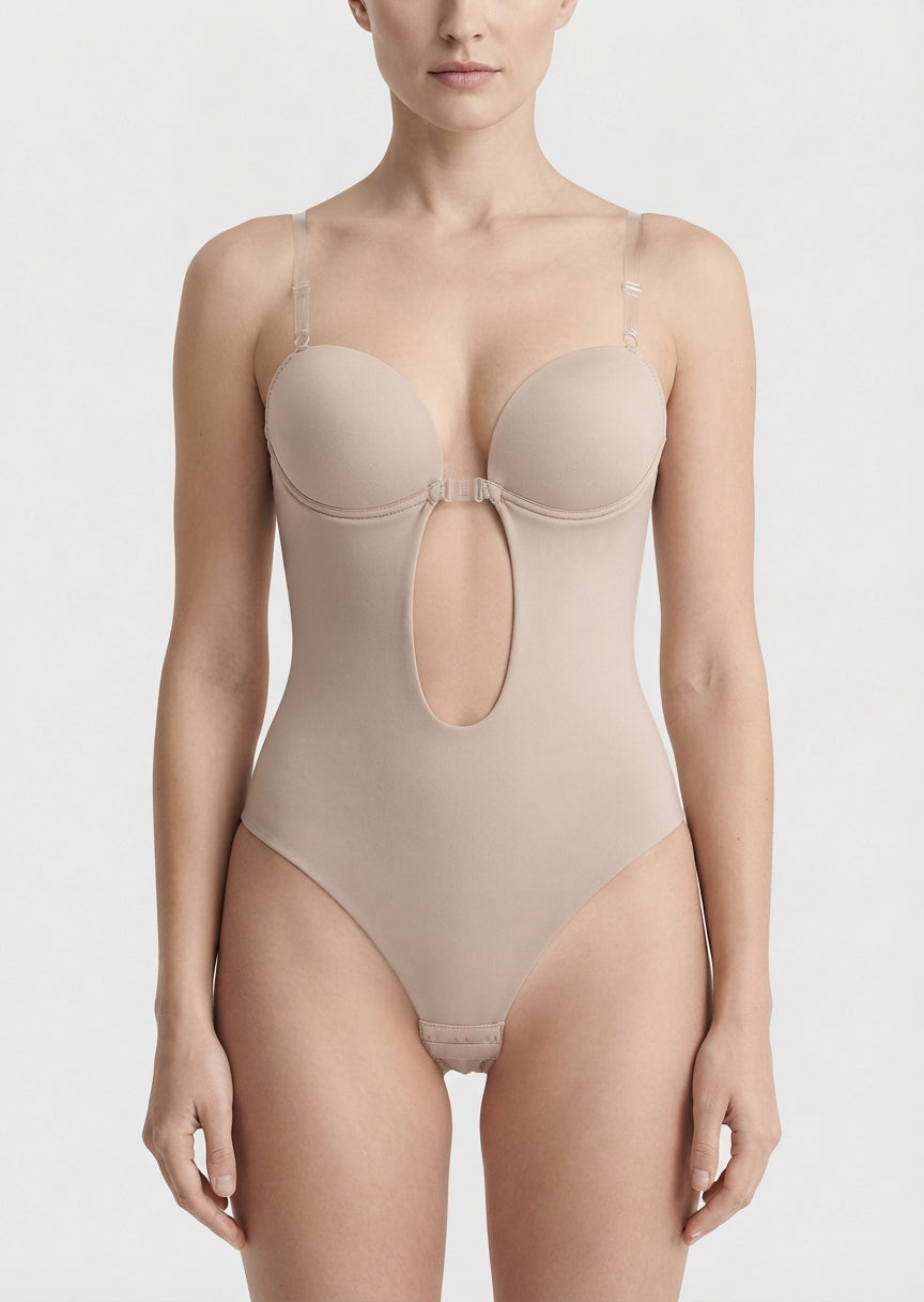 Backless Body Shaper Bra | Women's Seamless Shapewear Bodysuit | Integrated Cups | Tummy Control | Steven & Levon
