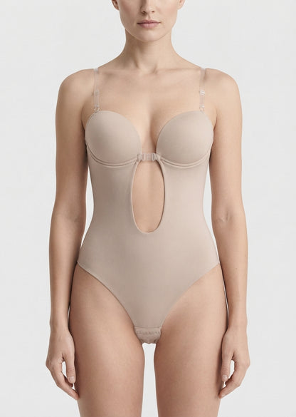 Backless Body Shaper Bra | Women's Seamless Shapewear Bodysuit | Integrated Cups | Tummy Control | Steven & Levon