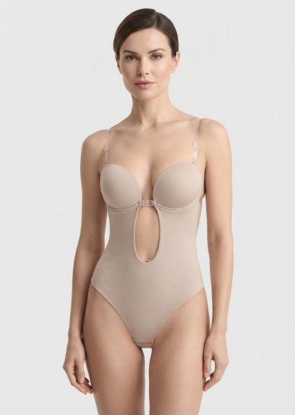 Backless Body Shaper Bra | Women's Seamless Shapewear Bodysuit | Integrated Cups | Tummy Control | Steven & Levon