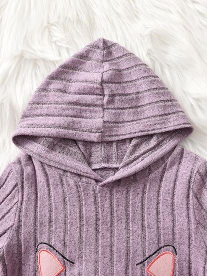Gina | Girls Hoodie & Pants Set | Ribbed Knit | Embroidered 2-Piece Casual Outfit | Steven & Levon