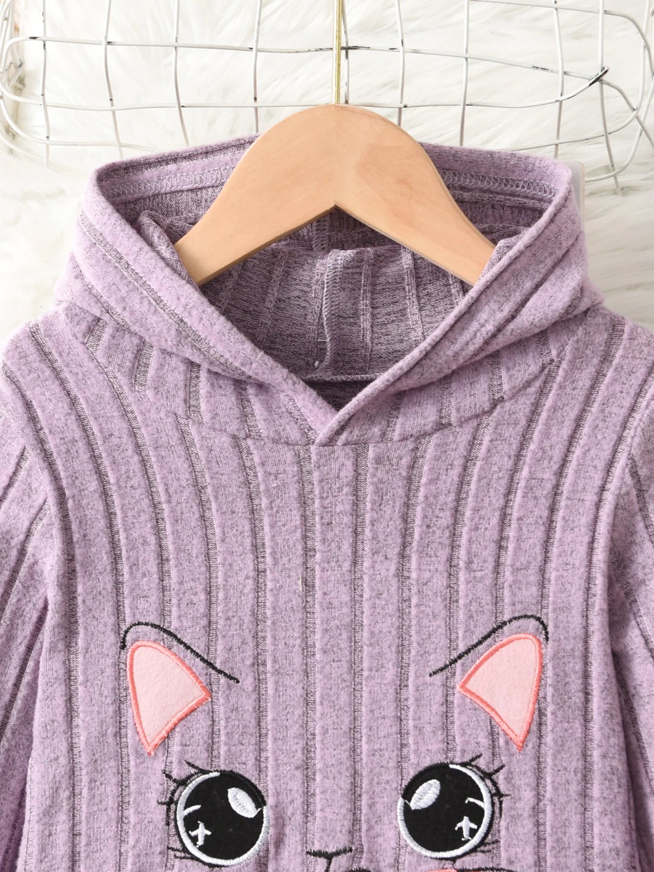Gina | Girls Hoodie & Pants Set | Ribbed Knit | Embroidered 2-Piece Casual Outfit | Steven & Levon
