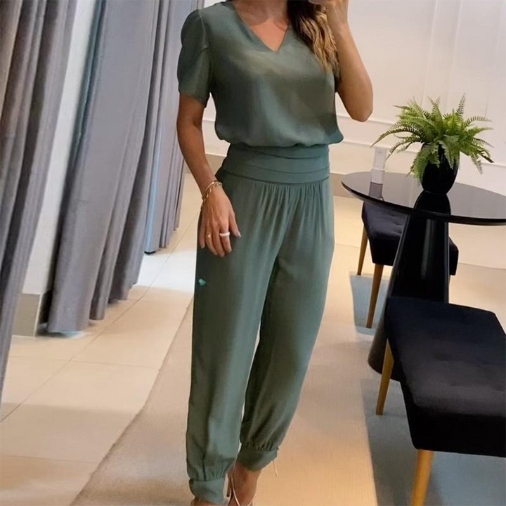 Printed Chic Jumpsuit | Women's Printed Jumpsuit | Lightweight Polyester Blend | Relaxed Fit | Everyday Wear | Steven & Levon