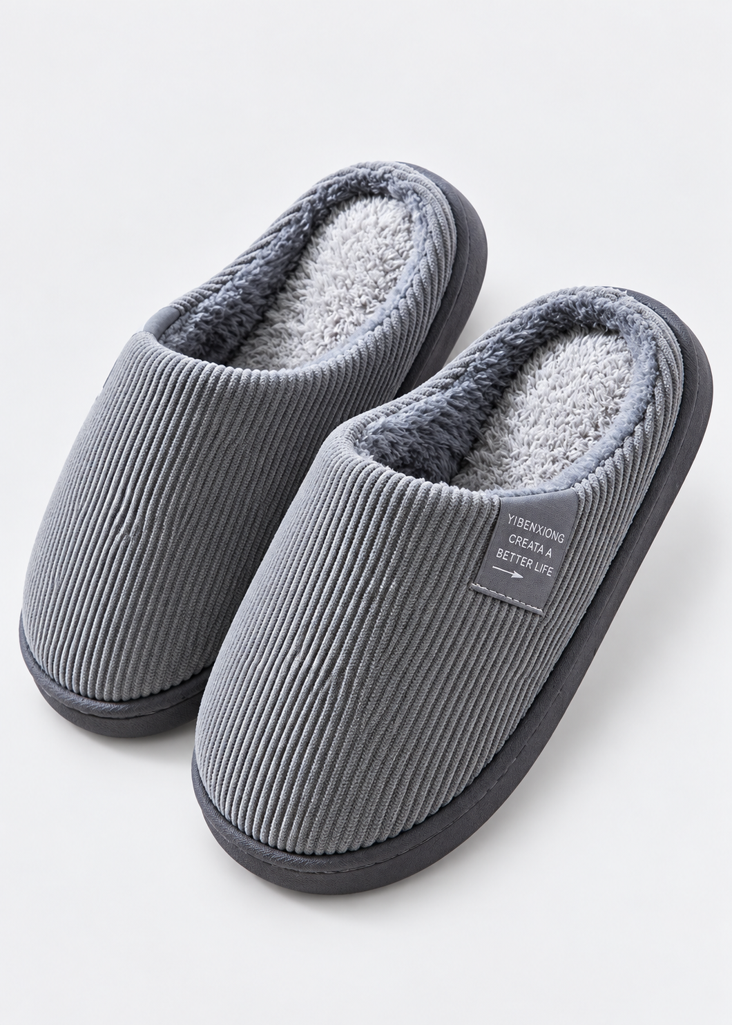 Men's Plush Slippers | Thermal Lining | Anti Slip Rubber Sole | Winter Indoor Shoes | Steven & Levon