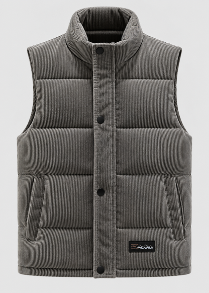 Men's Quilted Puffer Bodywarmer | Stand Collar | Sleeveless Zip Gilet | Insulated Vest | Steven & Levon