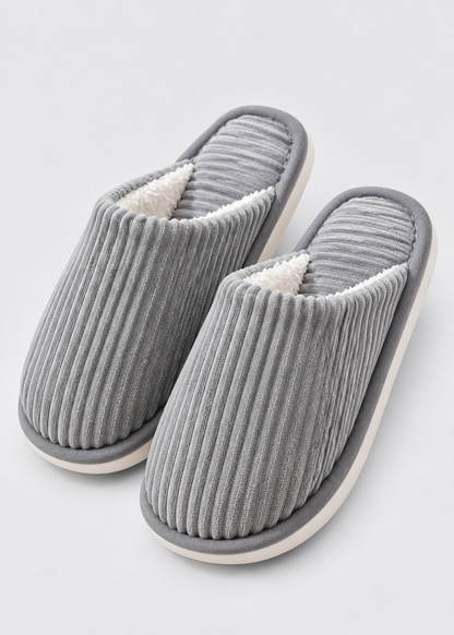Men's Corduroy Slippers | Plush Insole | Non Slip EVA Sole | Indoor Shoes | Steven & Levon
