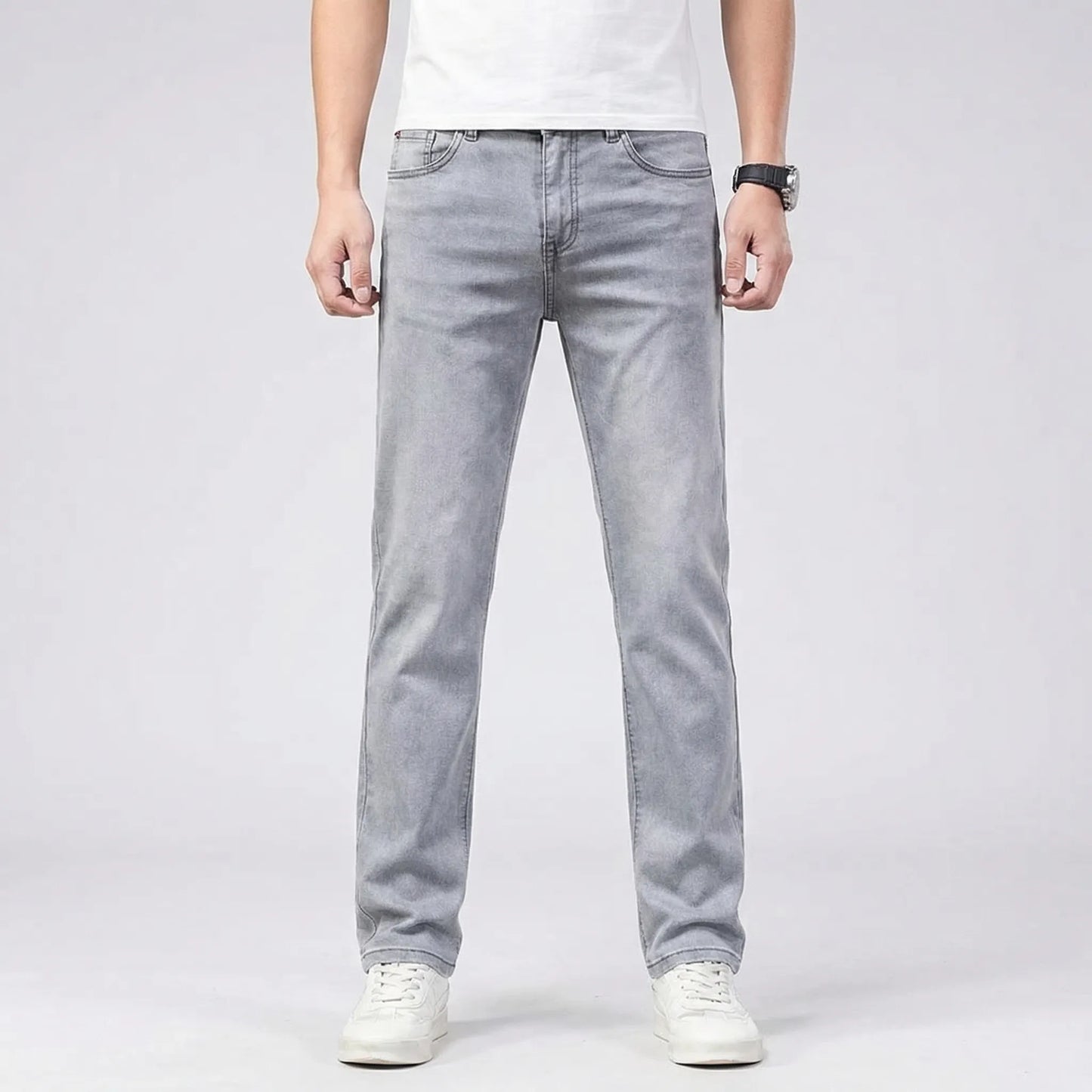 Greyvik - Straight Leg Stretch Denim Trousers  Everyday Casual Wear