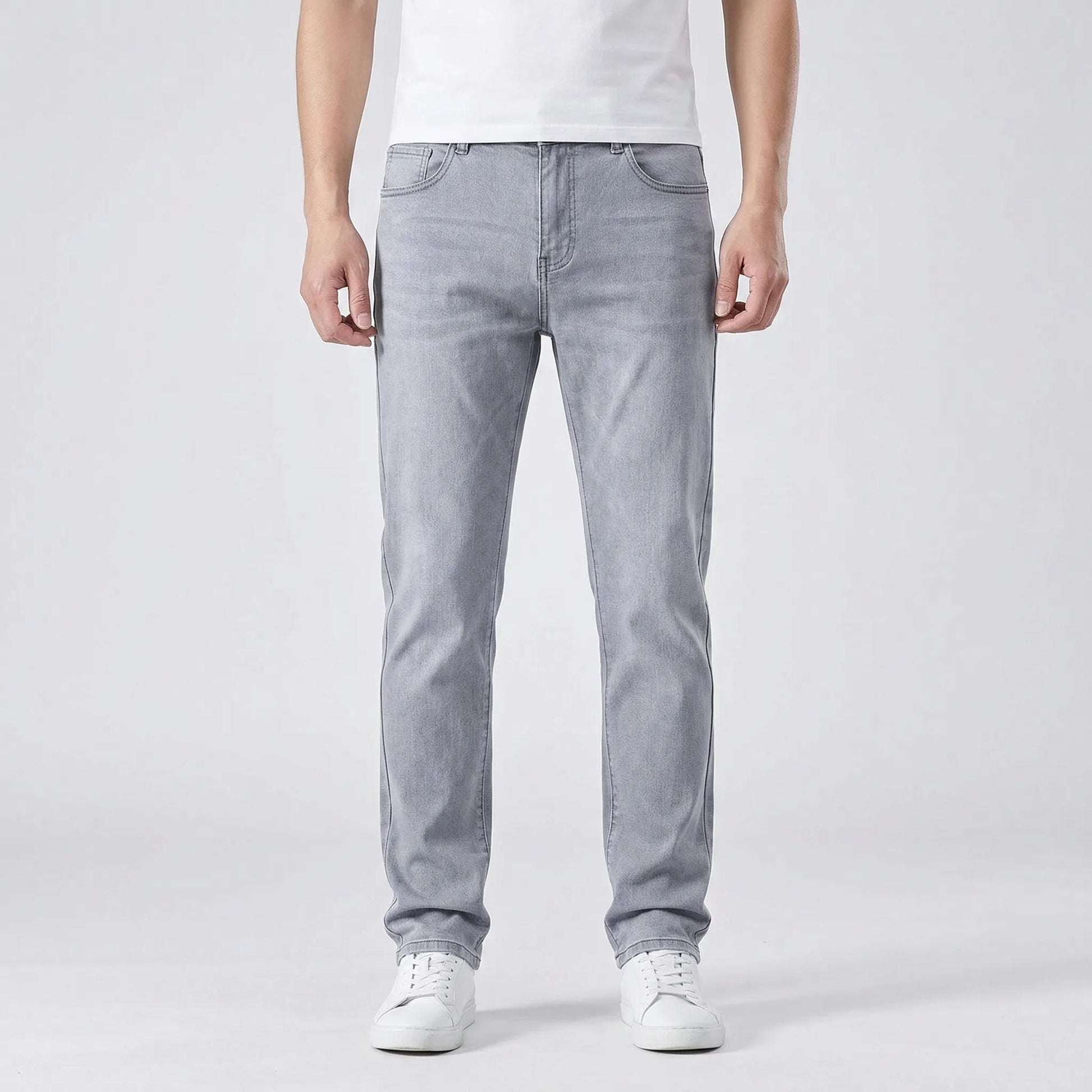 Greyvik - Straight Leg Stretch Denim Trousers  Everyday Casual Wear