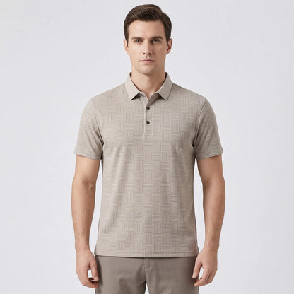 Gridvale - Printed Short Sleeve Polo Shirt  Smart Casual Outings
