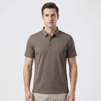 Gridvale - Printed Short Sleeve Polo Shirt  Smart Casual Outings