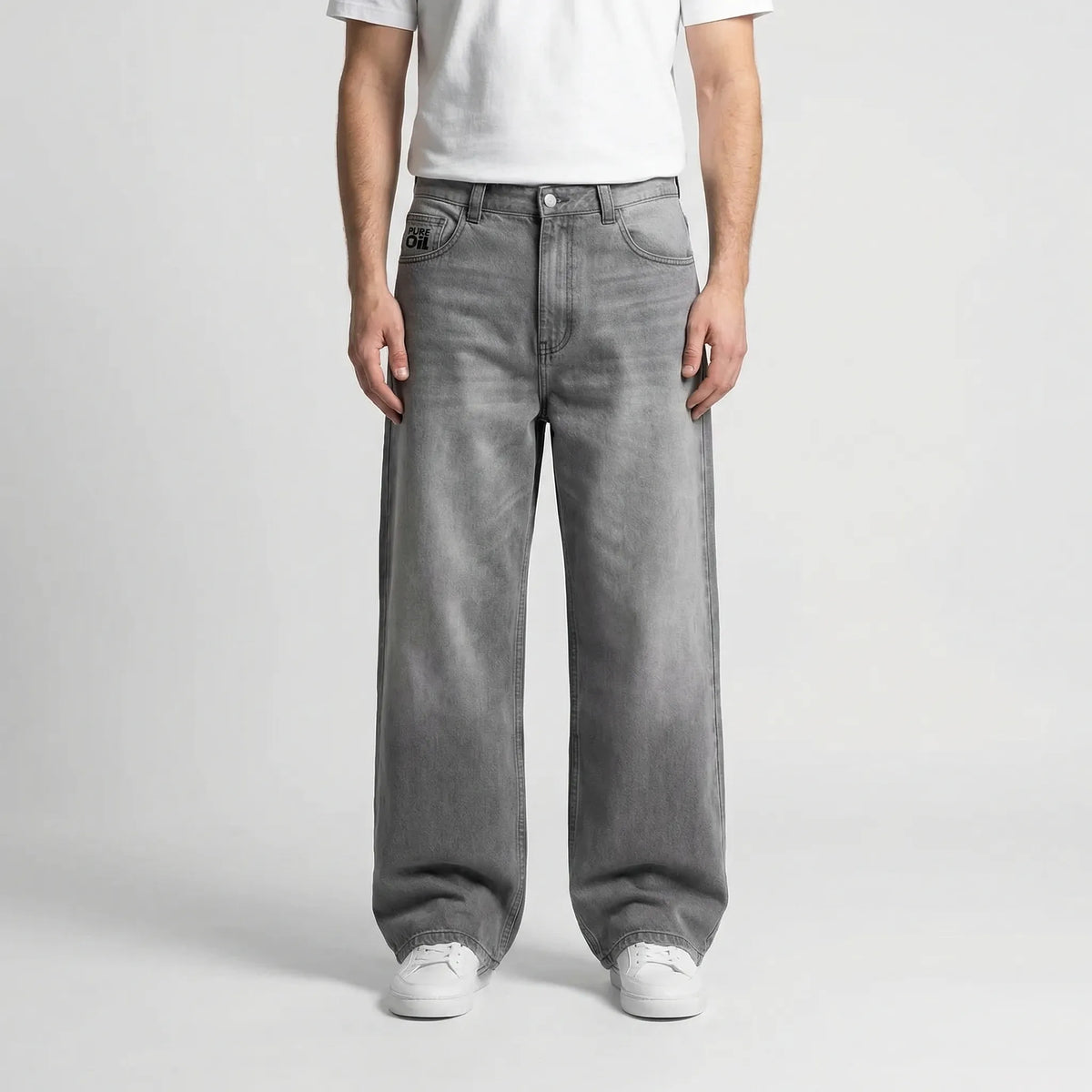 Grunvik - Wide-Leg Baggy Embroidered Jeans  Casual Street Styling