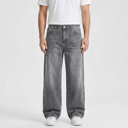 Grunvik - Wide-Leg Baggy Embroidered Jeans  Casual Street Styling