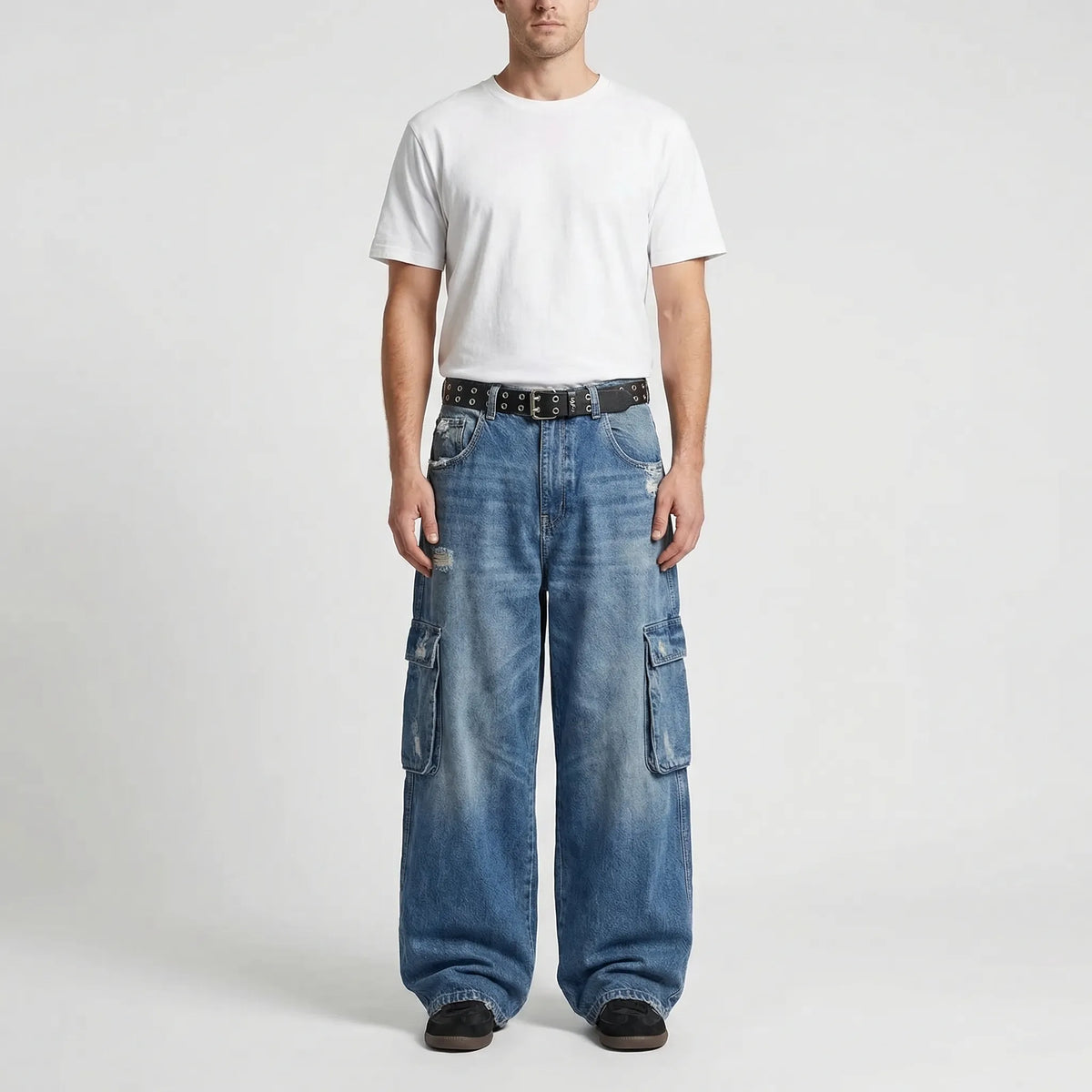 Grunvik - Wide-Leg Baggy Embroidered Jeans  Casual Street Styling