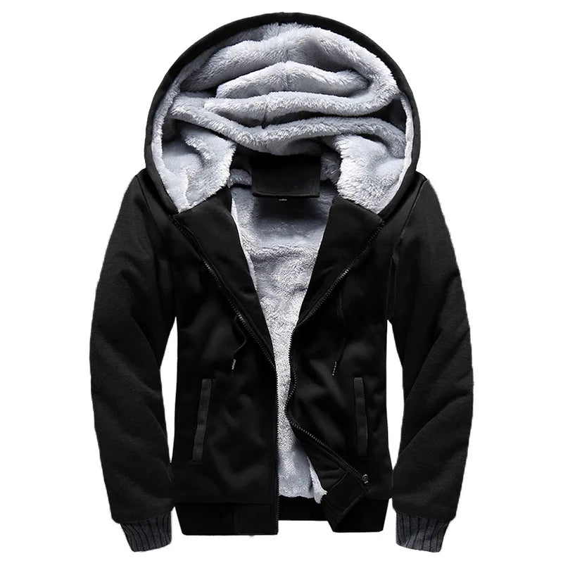 Men's Fleece Jacket | Camouflage Pattern | Hooded Zip Front | Ribbed Cuffs | Steven & Levon