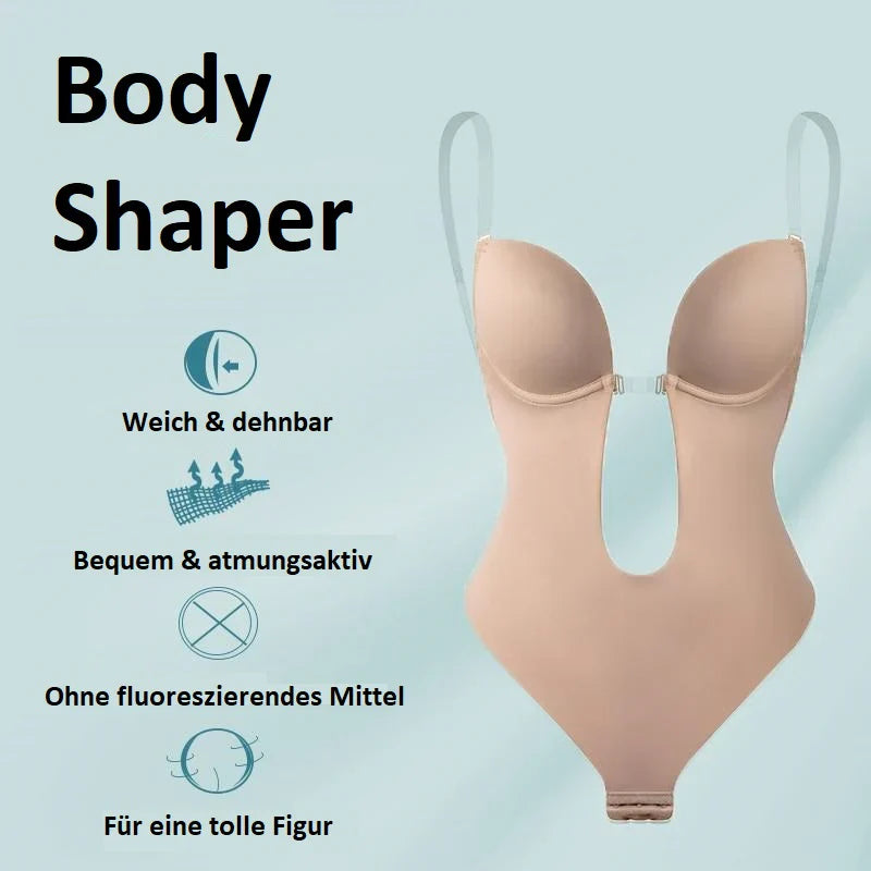 Backless Bodysuit Bra | Women's Seamless Shapewear | Invisible Support | Low Back | Tummy Control | Steven & Levon