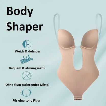 Backless Bodysuit Bra | Women's Seamless Shapewear | Invisible Support | Low Back | Tummy Control | Steven & Levon
