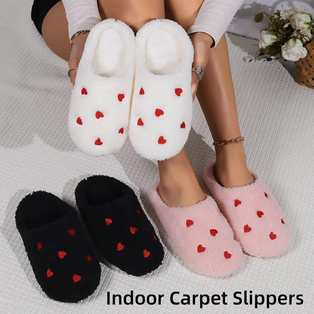 Heart Warm Slippers | Faux Suede | Soft Sole | Lightweight | Cozy Indoor | Steven & Levon