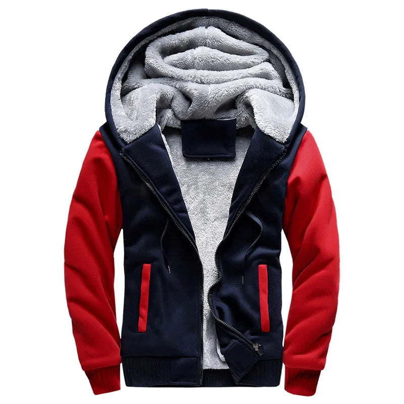 Men's Fleece Jacket | Camouflage Pattern | Hooded Zip Front | Ribbed Cuffs | Steven & Levon