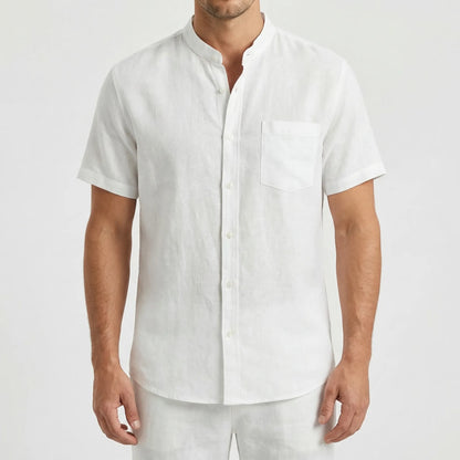 Henluro - Short Sleeve Henley Neck Shirt  Casual Beach Outings