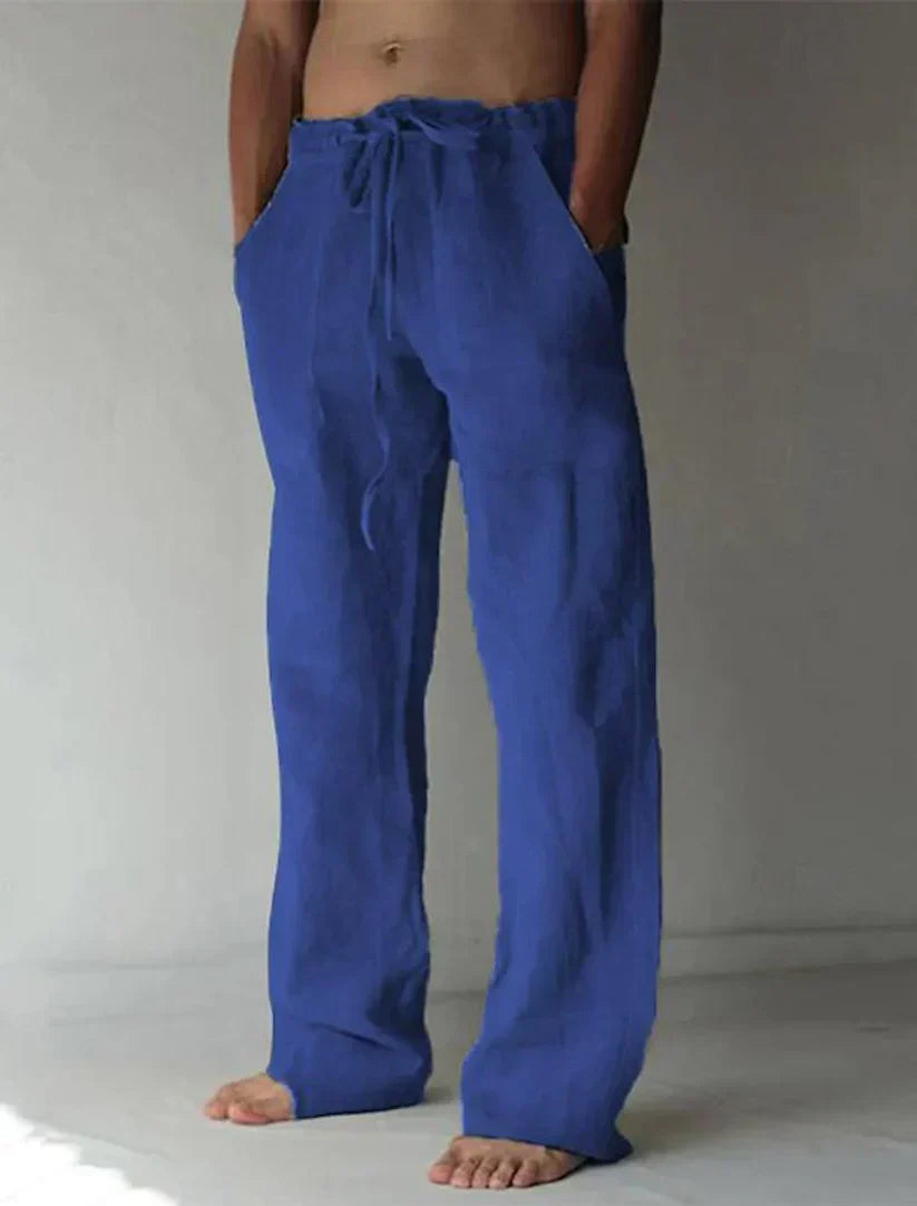 Linen Baggy Trousers | Men | Relaxed Fit | Breathable Casual Pants | Steven & Levon