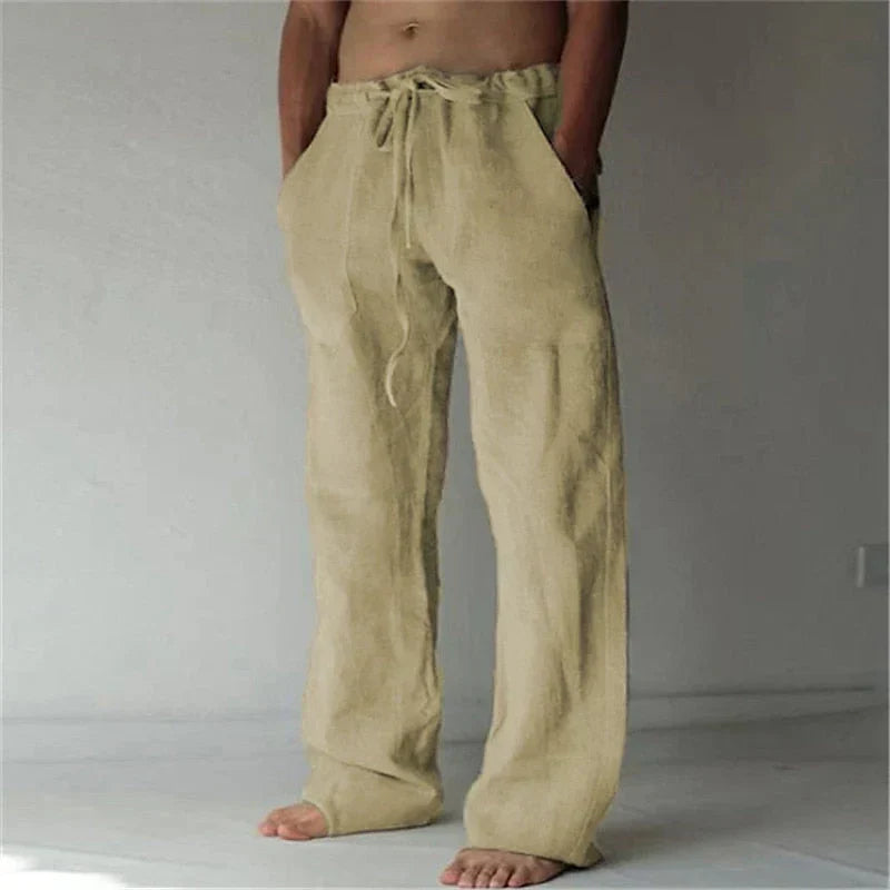 Linen Baggy Trousers | Men | Relaxed Fit | Breathable Casual Pants | Steven & Levon