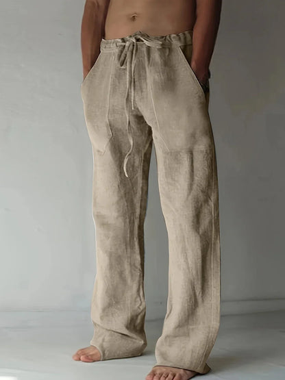 Linen Baggy Trousers | Men | Relaxed Fit | Breathable Casual Pants | Steven & Levon