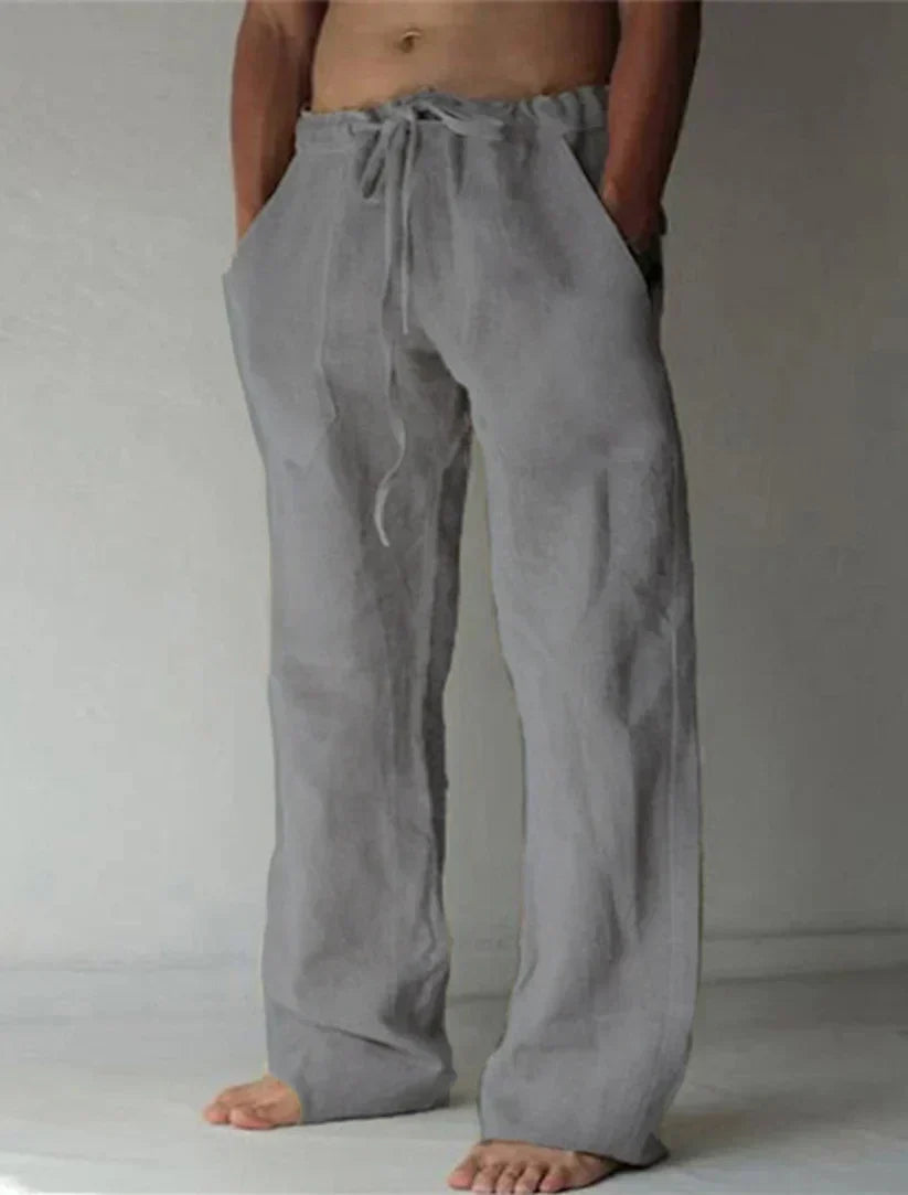 Linen Baggy Trousers | Men | Relaxed Fit | Breathable Casual Pants | Steven & Levon