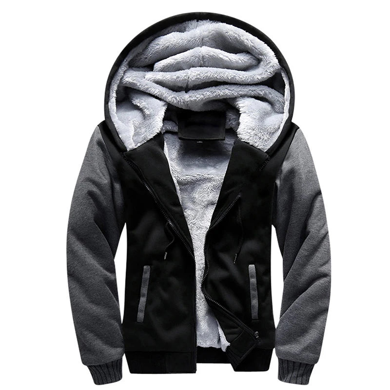 Men's Fleece Jacket | Camouflage Pattern | Hooded Zip Front | Ribbed Cuffs | Steven & Levon