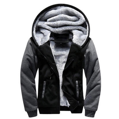 Men's Fleece Jacket | Camouflage Pattern | Hooded Zip Front | Ribbed Cuffs | Steven & Levon