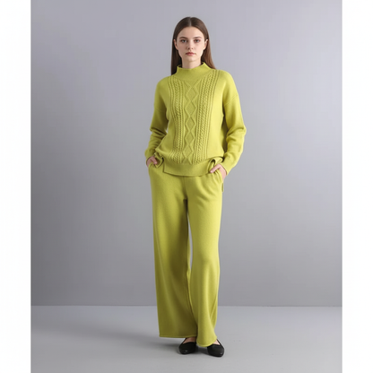 Women's Cashmere Loungewear Set | Pullover & Wide-Leg Trousers | Relaxed Fit | Steven & Levon